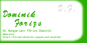 dominik forizs business card