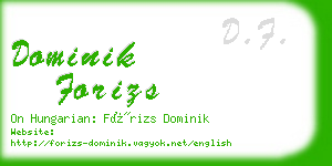 dominik forizs business card